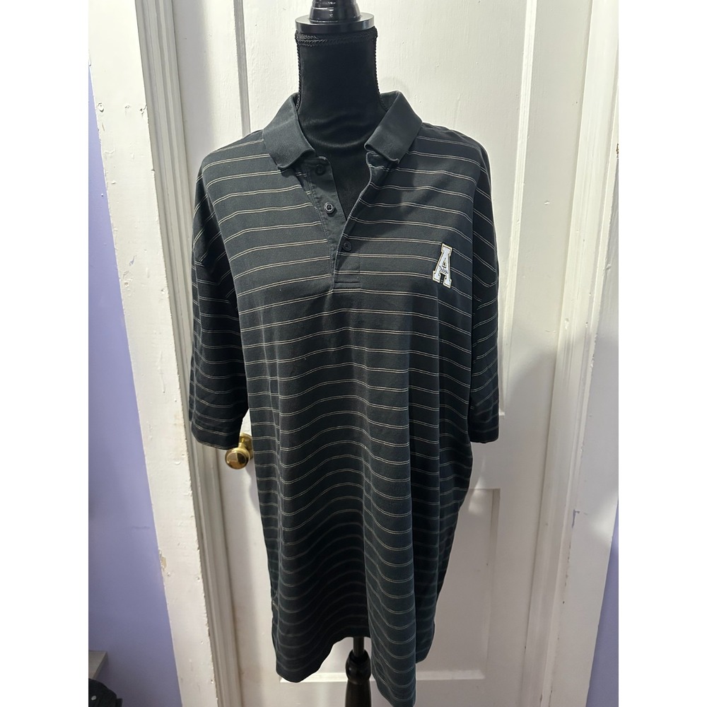 Cutter & Buck Appalachian State Black Striped‎ Short Sleeve Polo in 2X
